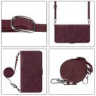 For Oukitel C38 Crossbody 3D Embossed Flip Leather Phone Case(Wine Red) - 3