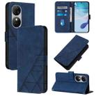 For Oukitel C38 Crossbody 3D Embossed Flip Leather Phone Case(Blue) - 1