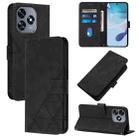 For Oukitel C51 Crossbody 3D Embossed Flip Leather Phone Case(Black) - 1