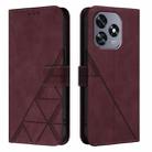 For Oukitel C51 Crossbody 3D Embossed Flip Leather Phone Case(Wine Red) - 2