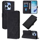 For Oukitel C50 Crossbody 3D Embossed Flip Leather Phone Case(Black) - 1