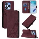 For Oukitel C50 Crossbody 3D Embossed Flip Leather Phone Case(Wine Red) - 1