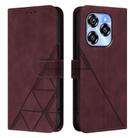 For Oukitel C50 Crossbody 3D Embossed Flip Leather Phone Case(Wine Red) - 2