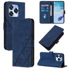 For Oukitel C50 Crossbody 3D Embossed Flip Leather Phone Case(Blue) - 1