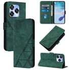 For Oukitel C50 Crossbody 3D Embossed Flip Leather Phone Case(Green) - 1