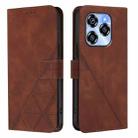 For Oukitel C50 Crossbody 3D Embossed Flip Leather Phone Case(Brown) - 2