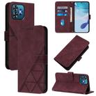 For Oukitel C53 Crossbody 3D Embossed Flip Leather Phone Case(Wine Red) - 1