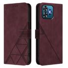 For Oukitel C53 Crossbody 3D Embossed Flip Leather Phone Case(Wine Red) - 2