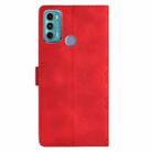 For Motorola Moto G60 4G Cherry Blossom Butterfly Skin Feel Embossed PU Phone Case(Red) - 3