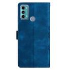 For Motorola Moto G60 4G Cherry Blossom Butterfly Skin Feel Embossed PU Phone Case(Blue) - 3