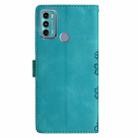 For Motorola Moto G60 4G Cherry Blossom Butterfly Skin Feel Embossed PU Phone Case(Green) - 3