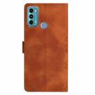 For Motorola Moto G60 4G Cherry Blossom Butterfly Skin Feel Embossed PU Phone Case(Brown) - 3