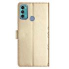 For Motorola Moto G60 4G Cherry Blossom Butterfly Skin Feel Embossed PU Phone Case(Gold) - 3