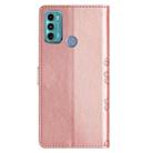 For Motorola Moto G60 4G Cherry Blossom Butterfly Skin Feel Embossed PU Phone Case(Rose Gold) - 3