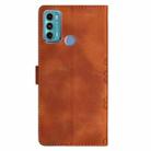 For Motorola Moto G40 Fusion Cherry Blossom Butterfly Skin Feel Embossed PU Phone Case(Brown) - 3