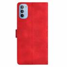 For Motorola Moto G62 5G Cherry Blossom Butterfly Skin Feel Embossed PU Phone Case(Red) - 3