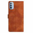 For Motorola Moto G62 5G Cherry Blossom Butterfly Skin Feel Embossed PU Phone Case(Brown) - 3