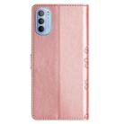 For Motorola Moto G62 5G Cherry Blossom Butterfly Skin Feel Embossed PU Phone Case(Rose Gold) - 3