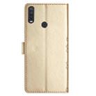 For Motorola One Action Cherry Blossom Butterfly Skin Feel Embossed PU Phone Case(Gold) - 3