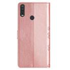 For Motorola One Action Cherry Blossom Butterfly Skin Feel Embossed PU Phone Case(Rose Gold) - 3