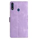 For Motorola Moto E 2020 Cherry Blossom Butterfly Skin Feel Embossed PU Phone Case(Purple) - 3