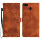 For Motorola Moto E6 Play Cherry Blossom Butterfly Skin Feel Embossed PU Phone Case(Brown) - 1