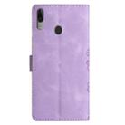 For Motorola Moto E6 Plus Cherry Blossom Butterfly Skin Feel Embossed PU Phone Case(Purple) - 3