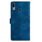 For Motorola Moto E6 Plus Cherry Blossom Butterfly Skin Feel Embossed PU Phone Case(Blue) - 3