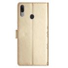 For Motorola Moto E6 Plus Cherry Blossom Butterfly Skin Feel Embossed PU Phone Case(Gold) - 3