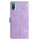 For Motorola Moto E20 / E30 / E40 Cherry Blossom Butterfly Skin Feel Embossed PU Phone Case(Purple) - 3