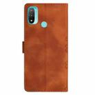 For Motorola Moto E20 / E30 / E40 Cherry Blossom Butterfly Skin Feel Embossed PU Phone Case(Brown) - 3