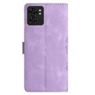 For Motorola Edge 40 Cherry Blossom Butterfly Skin Feel Embossed PU Phone Case(Purple) - 3