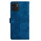 For Motorola Edge 40 Cherry Blossom Butterfly Skin Feel Embossed PU Phone Case(Blue) - 3