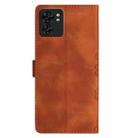 For Motorola Edge 40 Cherry Blossom Butterfly Skin Feel Embossed PU Phone Case(Brown) - 3