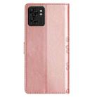 For Motorola Edge 40 Cherry Blossom Butterfly Skin Feel Embossed PU Phone Case(Rose Gold) - 3