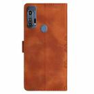 For Motorola Edge+ 2020 Cherry Blossom Butterfly Skin Feel Embossed PU Phone Case(Brown) - 3