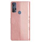 For Motorola Edge+ 2020 Cherry Blossom Butterfly Skin Feel Embossed PU Phone Case(Rose Gold) - 3