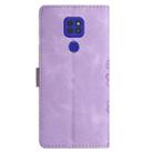 For Motorola Moto G9 / G9 Play Cherry Blossom Butterfly Skin Feel Embossed PU Phone Case(Purple) - 3