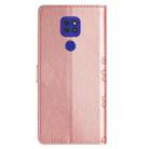 For Motorola Moto E7 Plus Cherry Blossom Butterfly Skin Feel Embossed PU Phone Case(Rose Gold) - 3