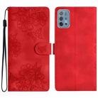 For Motorola Moto G10 / G30 / G20 Cherry Blossom Butterfly Skin Feel Embossed PU Phone Case(Red) - 1