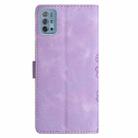 For Motorola Moto G10 / G30 / G20 Cherry Blossom Butterfly Skin Feel Embossed PU Phone Case(Purple) - 3