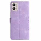 For Motorola Moto G13 Cherry Blossom Butterfly Skin Feel Embossed PU Phone Case(Purple) - 3