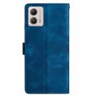 For Motorola Moto G13 Cherry Blossom Butterfly Skin Feel Embossed PU Phone Case(Blue) - 3