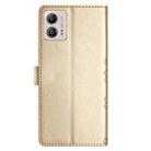 For Motorola Moto G13 Cherry Blossom Butterfly Skin Feel Embossed PU Phone Case(Gold) - 3