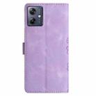 For Motorola Moto G14 4G Cherry Blossom Butterfly Skin Feel Embossed PU Phone Case(Purple) - 3