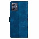 For Motorola Moto G14 4G Cherry Blossom Butterfly Skin Feel Embossed PU Phone Case(Blue) - 3