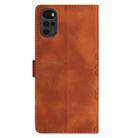 For Motorola Moto G22 Cherry Blossom Butterfly Skin Feel Embossed PU Phone Case(Brown) - 3