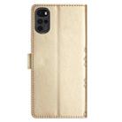 For Motorola Moto G22 Cherry Blossom Butterfly Skin Feel Embossed PU Phone Case(Gold) - 3