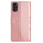 For Motorola Moto G22 Cherry Blossom Butterfly Skin Feel Embossed PU Phone Case(Rose Gold) - 3