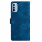 For Motorola Moto G31 / G41 Cherry Blossom Butterfly Skin Feel Embossed PU Phone Case(Blue) - 3